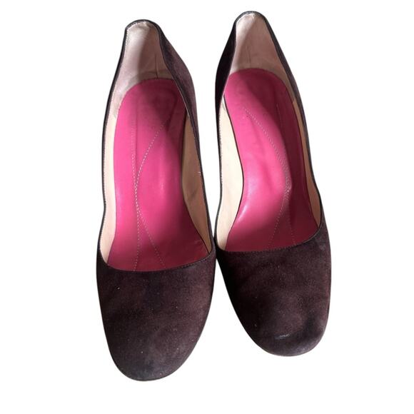 Kate Spade Vintage Brown Suede Wedge Heels Fall Classic Pumps Shoes Size 9 - Picture 4 of 9